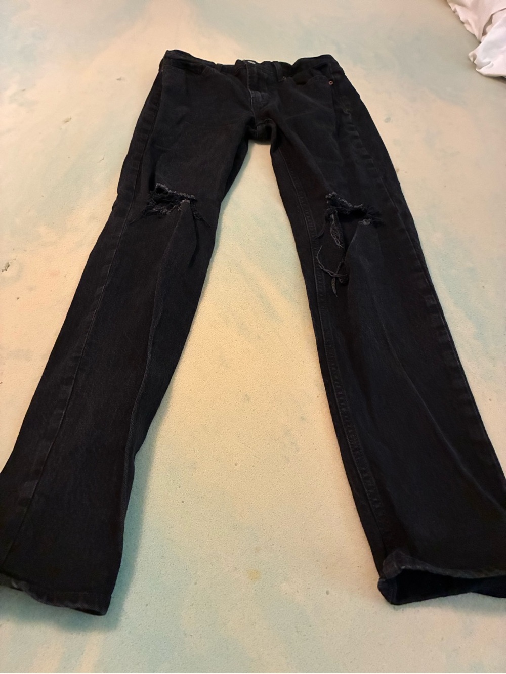 Old Navy Black Bootcut Jeans with Knee Rips